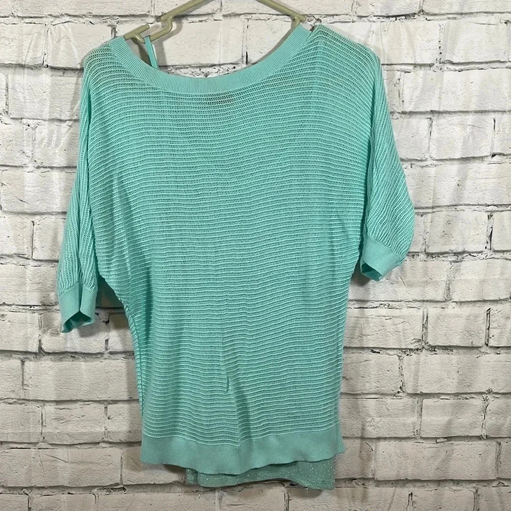 Women’s Express light turquoise sweater/matching tank top
